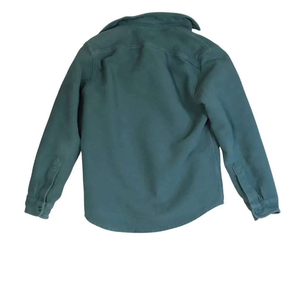 J Crew Oarsman Heavyweight Chamois Shirt Mens Small Green Utility Outdoor
